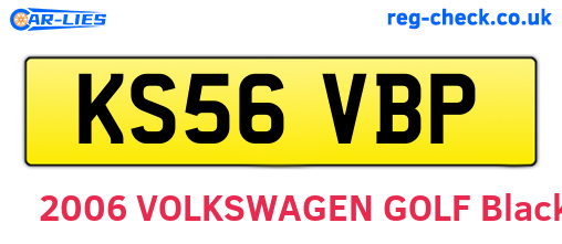 KS56VBP are the vehicle registration plates.