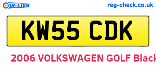 KW55CDK are the vehicle registration plates.