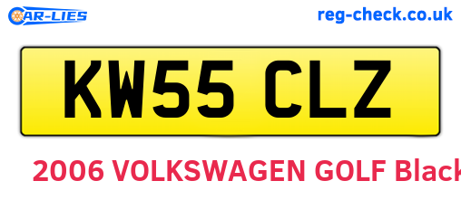 KW55CLZ are the vehicle registration plates.