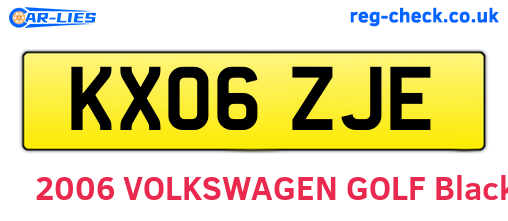 KX06ZJE are the vehicle registration plates.