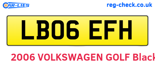 LB06EFH are the vehicle registration plates.