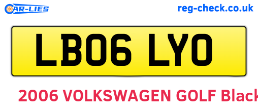 LB06LYO are the vehicle registration plates.