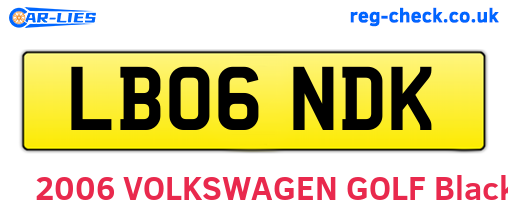LB06NDK are the vehicle registration plates.