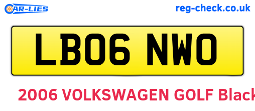 LB06NWO are the vehicle registration plates.