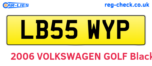 LB55WYP are the vehicle registration plates.