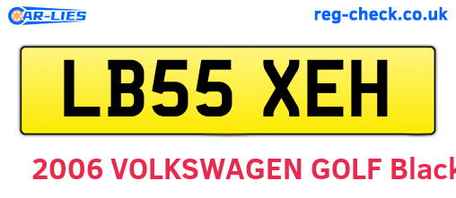 LB55XEH are the vehicle registration plates.
