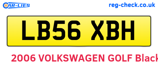LB56XBH are the vehicle registration plates.