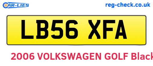 LB56XFA are the vehicle registration plates.