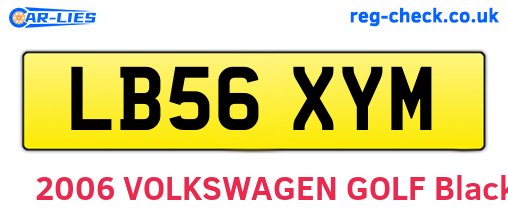 LB56XYM are the vehicle registration plates.