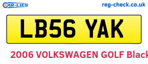 LB56YAK are the vehicle registration plates.