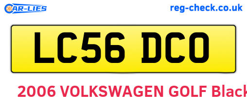 LC56DCO are the vehicle registration plates.