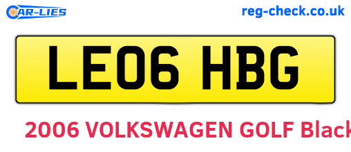 LE06HBG are the vehicle registration plates.