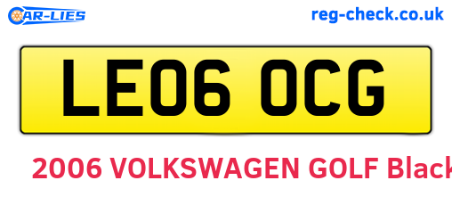 LE06OCG are the vehicle registration plates.