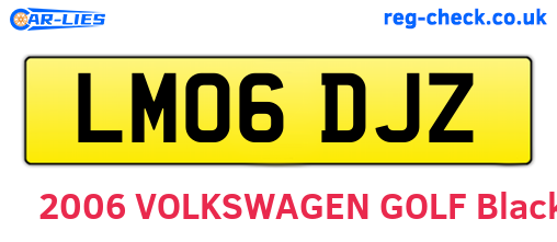 LM06DJZ are the vehicle registration plates.