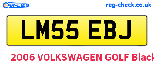 LM55EBJ are the vehicle registration plates.