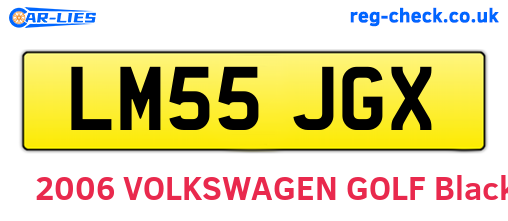 LM55JGX are the vehicle registration plates.