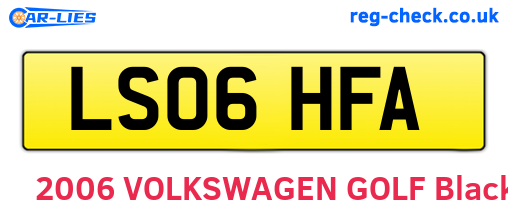 LS06HFA are the vehicle registration plates.