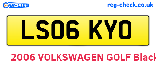 LS06KYO are the vehicle registration plates.