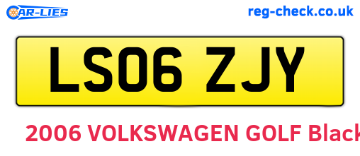 LS06ZJY are the vehicle registration plates.