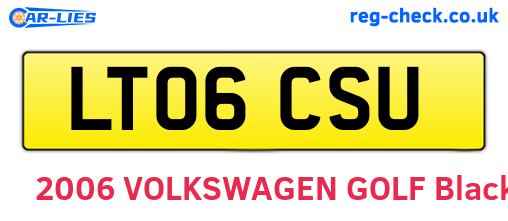 LT06CSU are the vehicle registration plates.