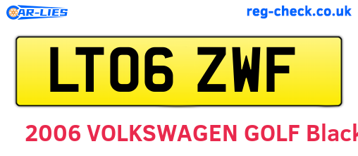LT06ZWF are the vehicle registration plates.