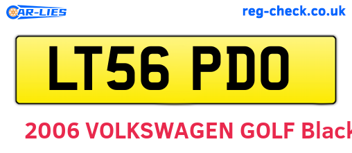 LT56PDO are the vehicle registration plates.
