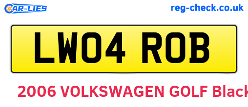 LW04ROB are the vehicle registration plates.