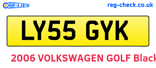 LY55GYK are the vehicle registration plates.