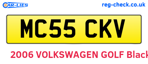 MC55CKV are the vehicle registration plates.