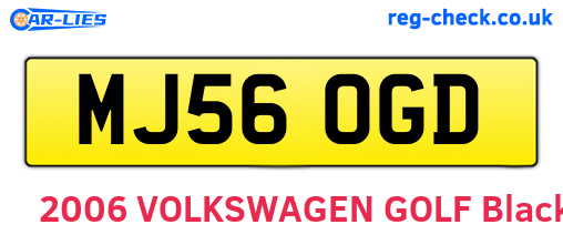 MJ56OGD are the vehicle registration plates.