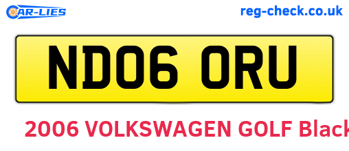 ND06ORU are the vehicle registration plates.
