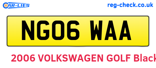 NG06WAA are the vehicle registration plates.