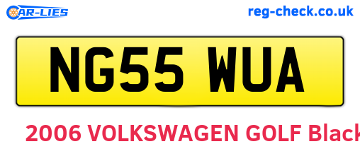 NG55WUA are the vehicle registration plates.