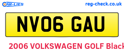 NV06GAU are the vehicle registration plates.