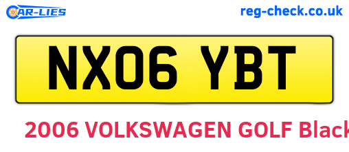 NX06YBT are the vehicle registration plates.