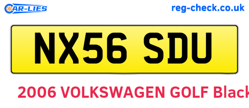 NX56SDU are the vehicle registration plates.