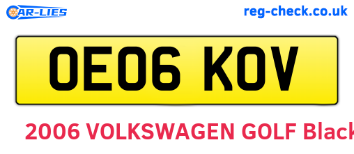 OE06KOV are the vehicle registration plates.