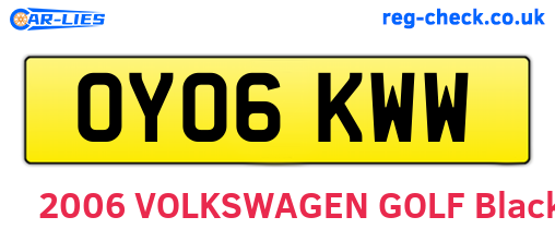 OY06KWW are the vehicle registration plates.