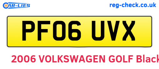 PF06UVX are the vehicle registration plates.