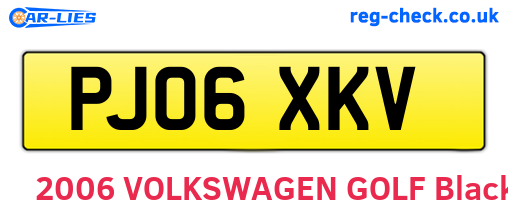 PJ06XKV are the vehicle registration plates.