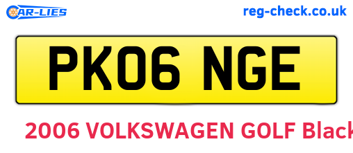 PK06NGE are the vehicle registration plates.