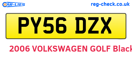 PY56DZX are the vehicle registration plates.