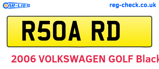 R50ARD are the vehicle registration plates.