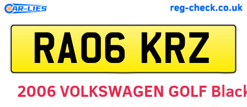 RA06KRZ are the vehicle registration plates.