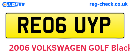RE06UYP are the vehicle registration plates.