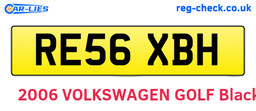 RE56XBH are the vehicle registration plates.