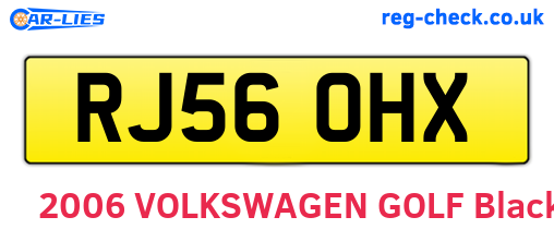 RJ56OHX are the vehicle registration plates.