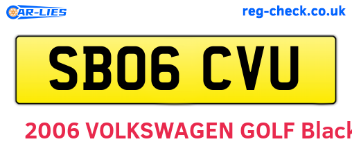 SB06CVU are the vehicle registration plates.