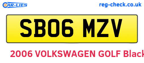 SB06MZV are the vehicle registration plates.