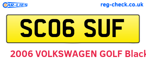 SC06SUF are the vehicle registration plates.